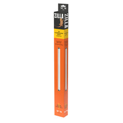 Zilla Desert 50 T8 UVB bulb lighting a desert reptile habitat for UVB/UVA exposure