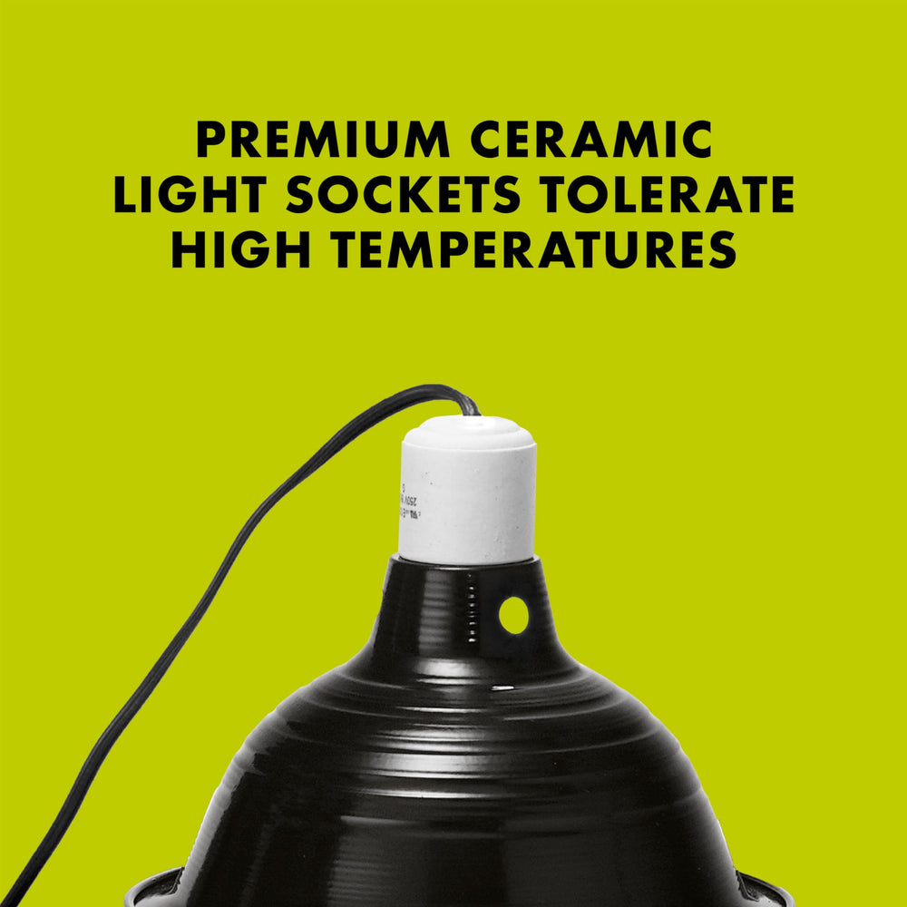Zilla dome powder-coated black exterior with white interior for durability and light reflection
