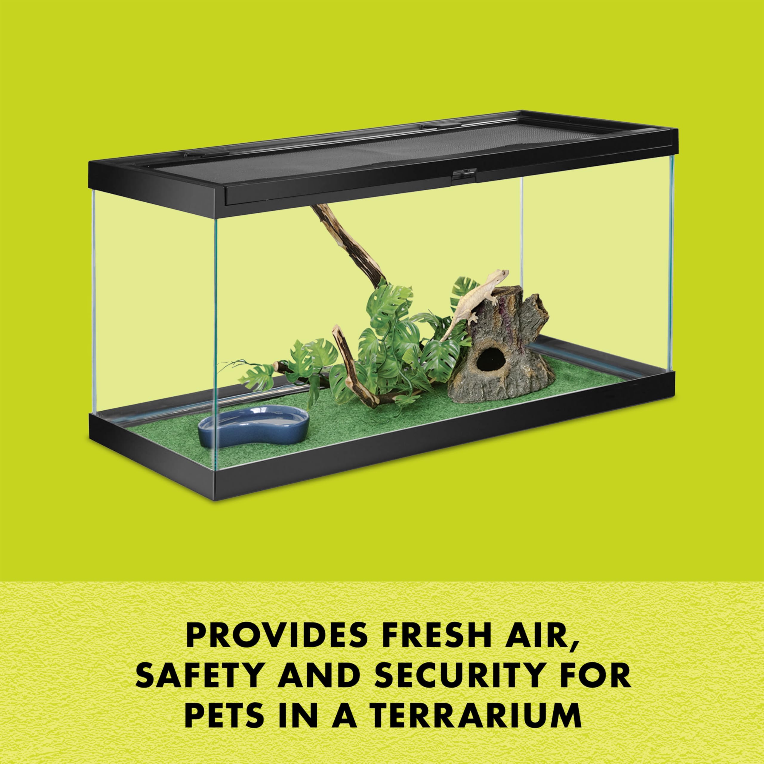 Zilla Fresh Air Screen Cover, 24x12 inches, supports secure terrarium access and ventilation.