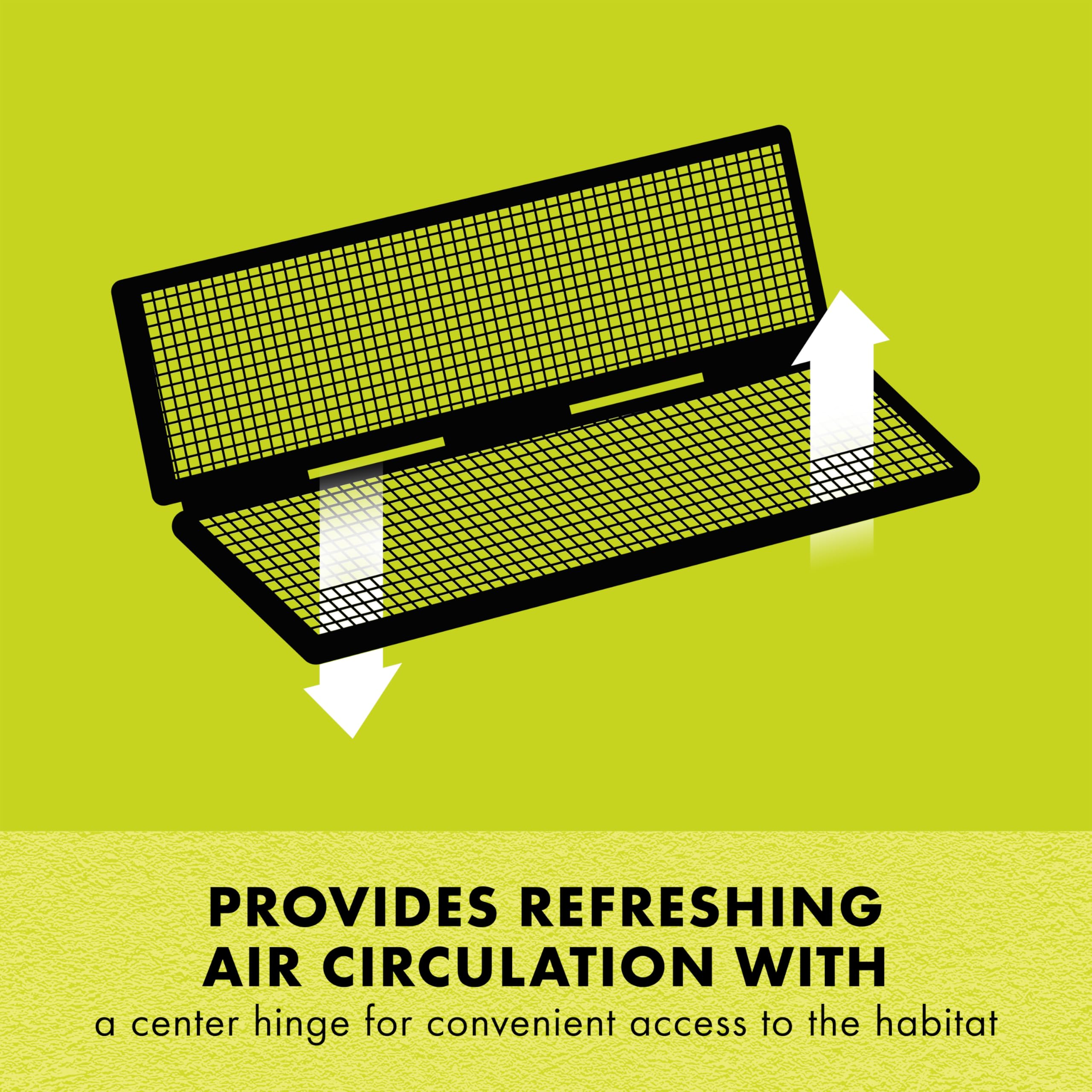 Zilla Fresh Air Screen Cover frame detail in durable black steel construction.