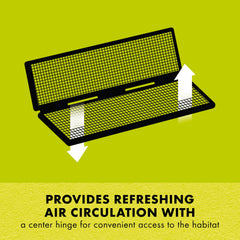Zilla Fresh Air Screen Cover frame detail in durable black steel construction.