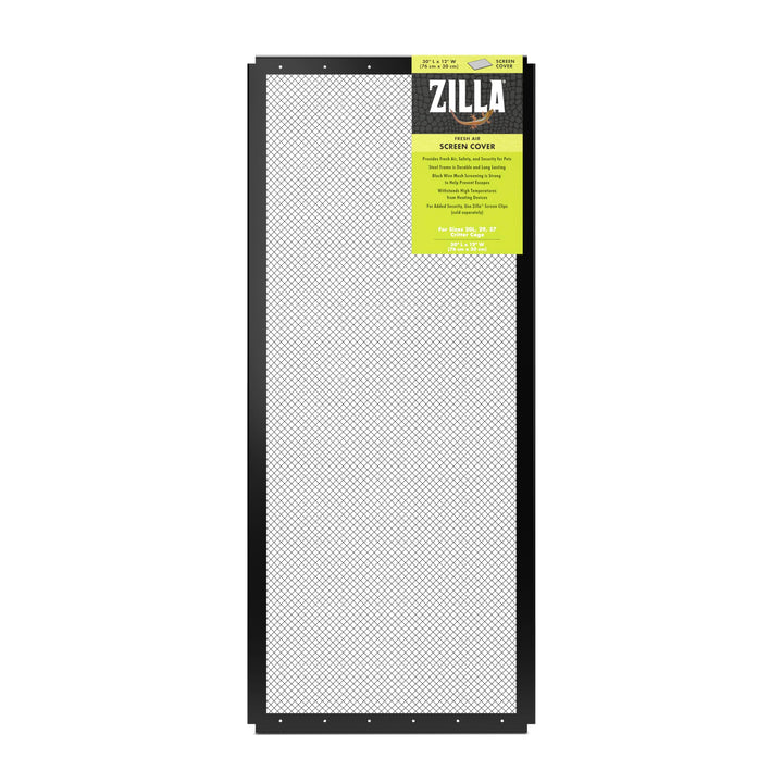 Zilla Fresh Air Screen Cover front view showing sturdy steel frame for durable terrarium protection.