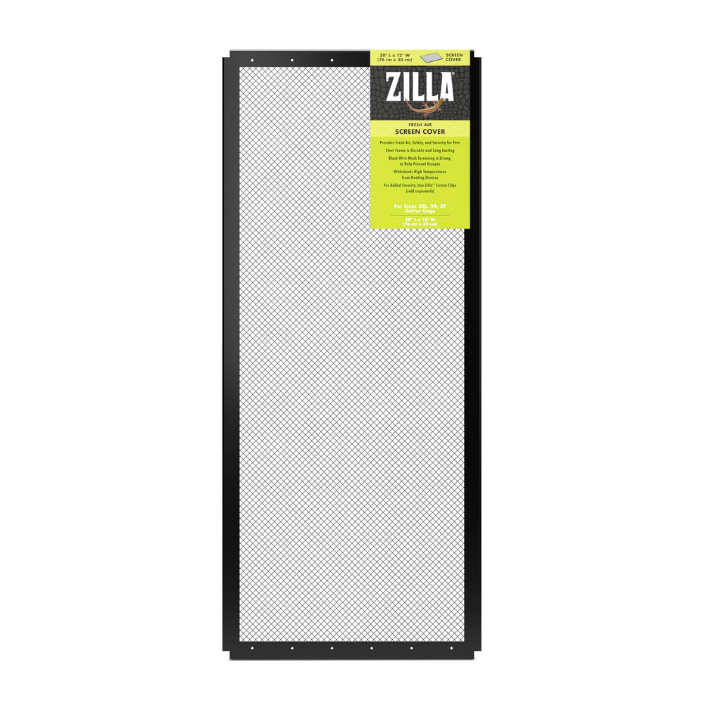 Zilla Fresh Air Screen Cover front view showing sturdy steel frame for durable terrarium protection.