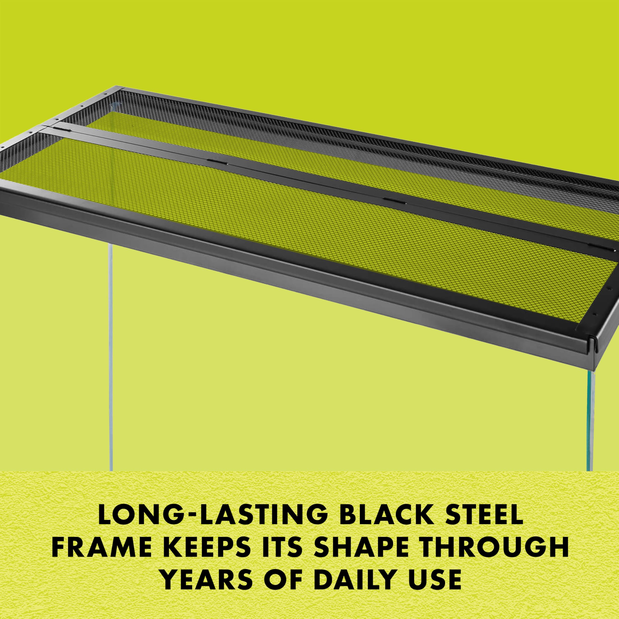 Zilla screen cover under heat-emitting bulbs showing heat resistance.