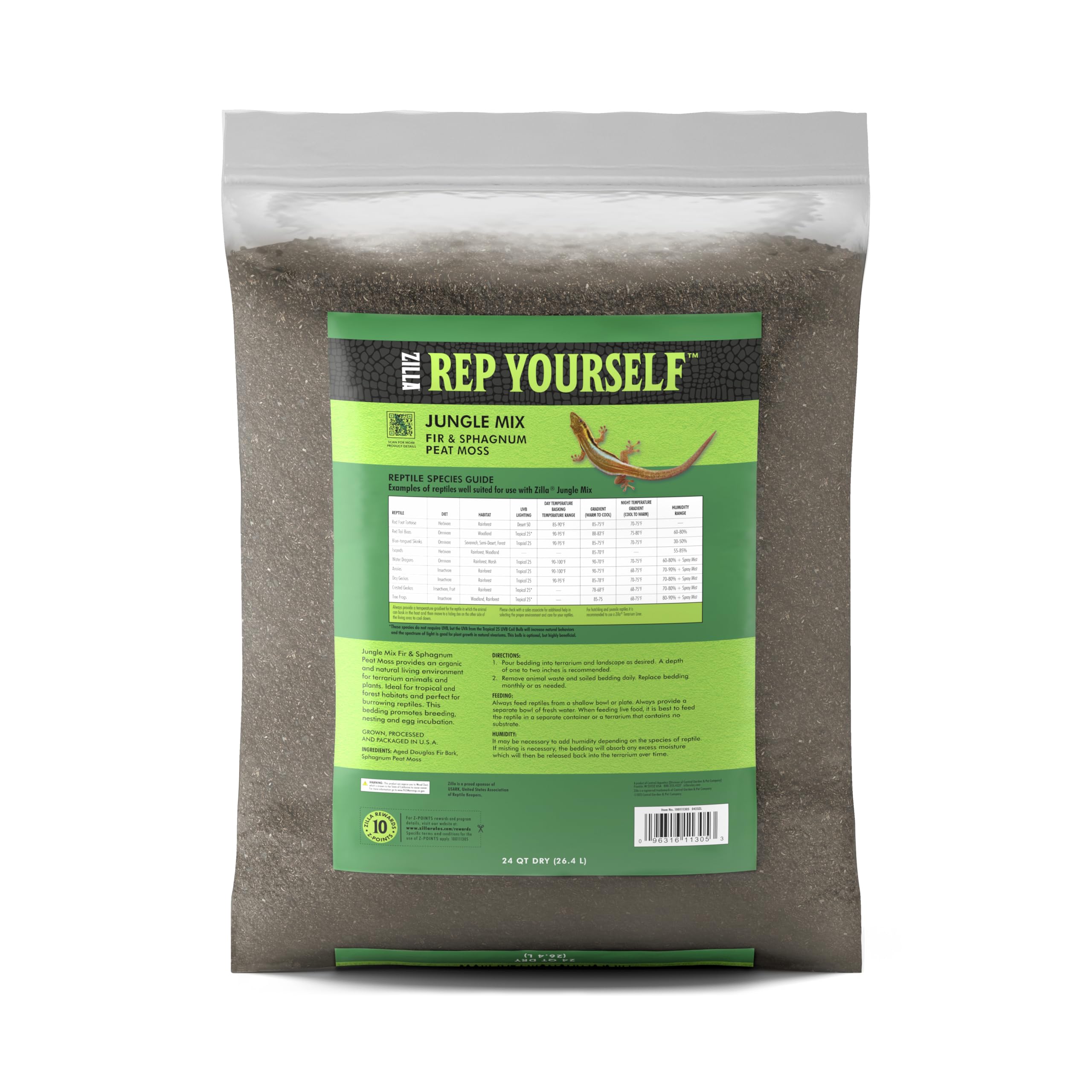 Zilla Jungle Mix ideal for 1–2 inch bedding in tropical enclosures.