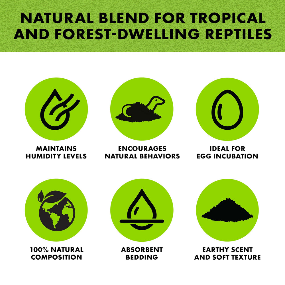 Zilla Jungle Mix in terrarium setup demonstrates moisture retention for tropical habitats.