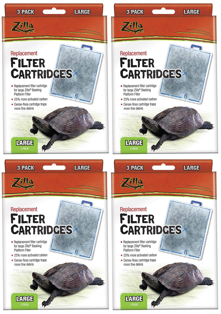 Zilla large replacement filter cartridges for deluxe turtle kit, aiding water clarity and odor control