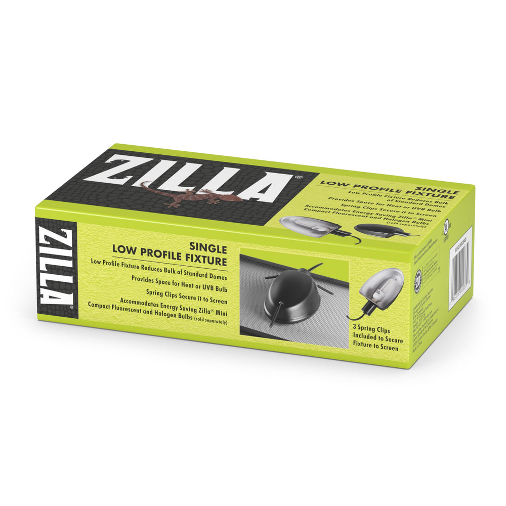 Zilla low profile single fixture socket for one bulb, ideal heat or UVB setup.