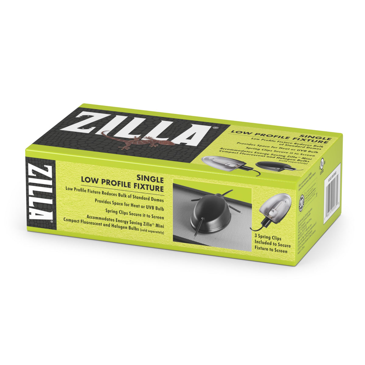 Zilla low profile single fixture socket for one bulb, ideal heat or UVB setup.