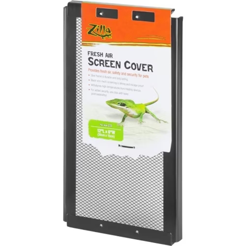 Zilla metal terrarium screen cover 12x6 top view demonstrates a sturdy, ventilated lid protection.