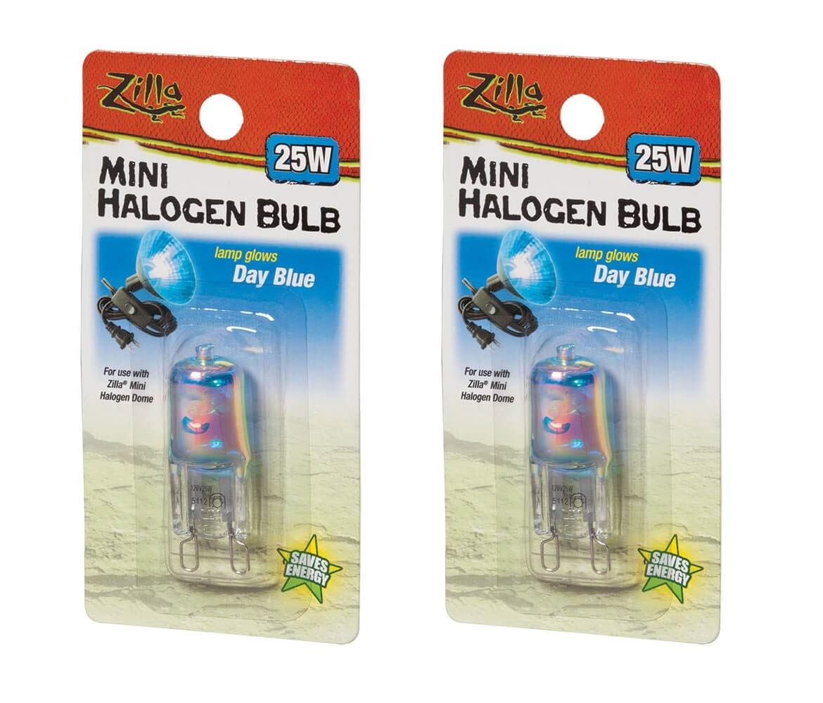 Zilla mini halogen bulb 25W day blue provides warm basking light for reptile habitats