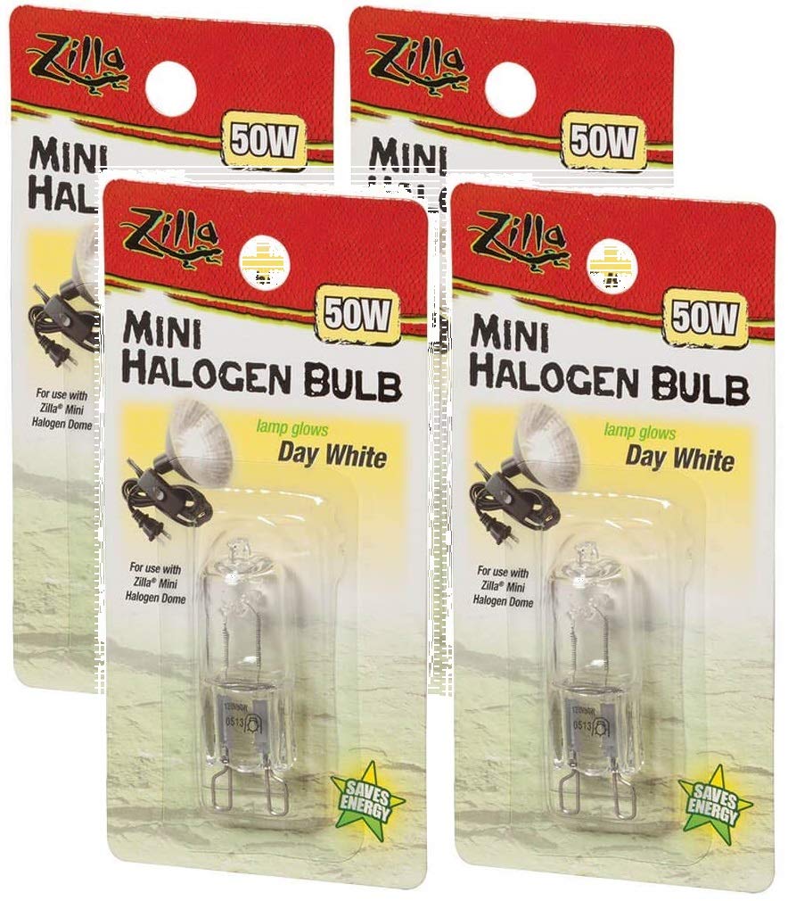 Zilla mini halogen heat lamp day white 50W for terrarium basking and heat