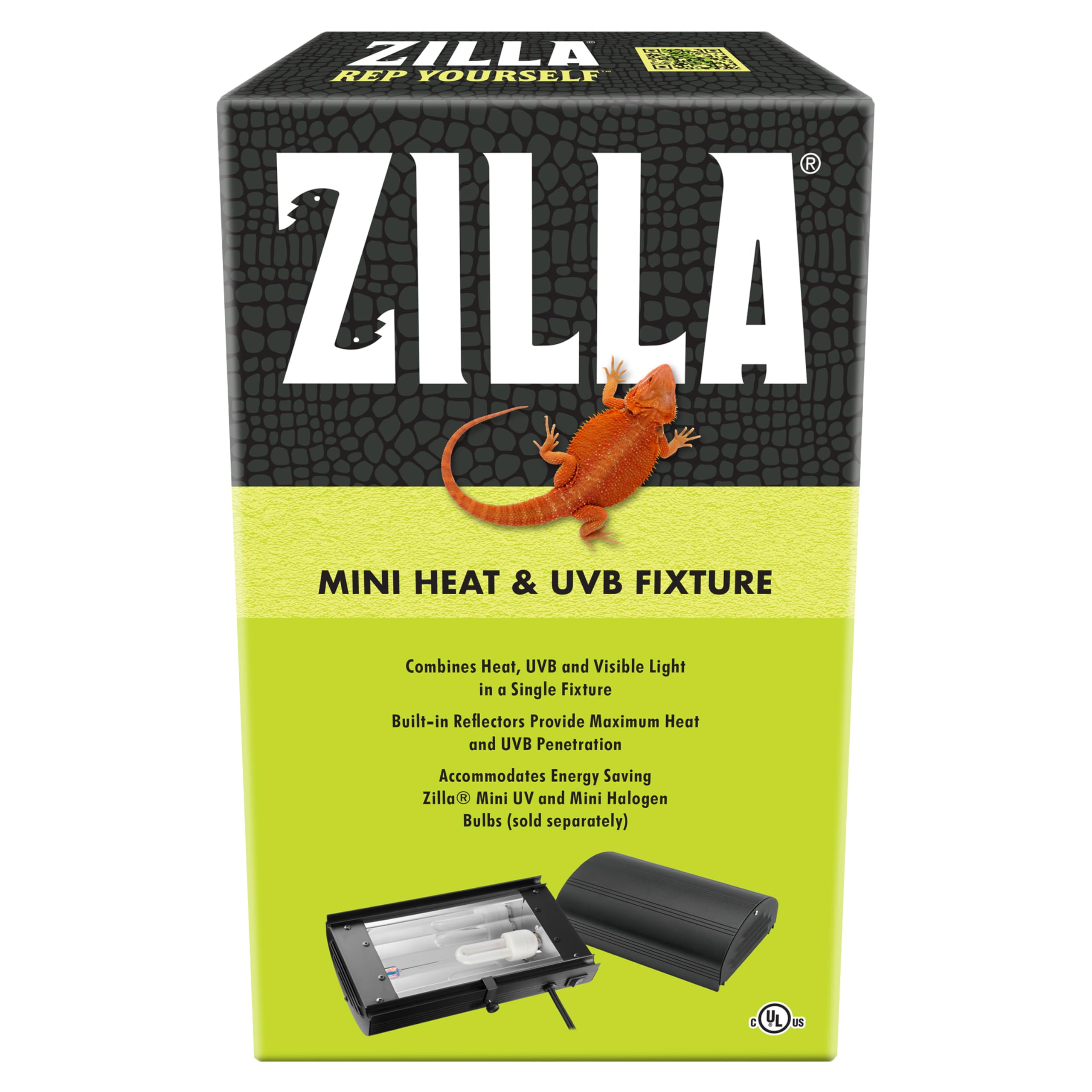 Close-up of Zilla dual sockets for UVB and heat bulbs