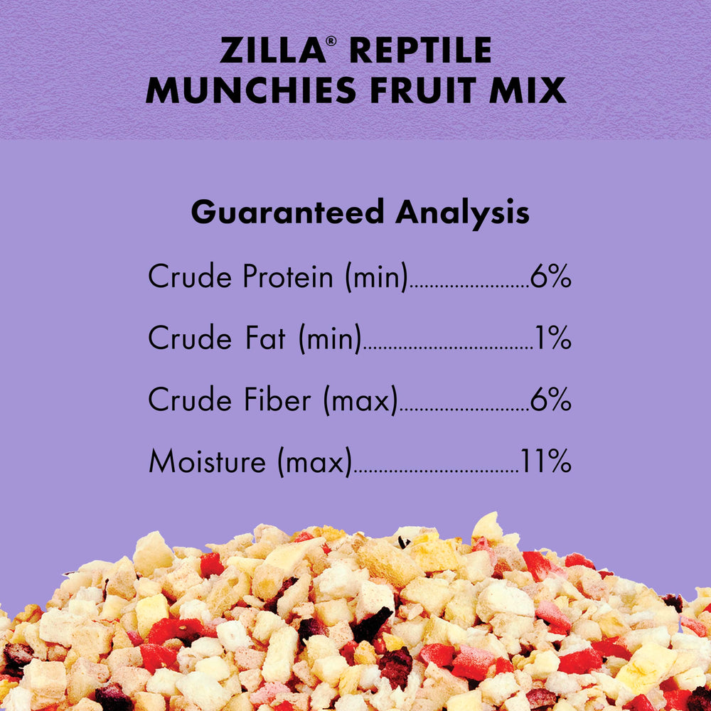 Zilla Reptile Munchies Fruit Mix portable snack for hermit crabs