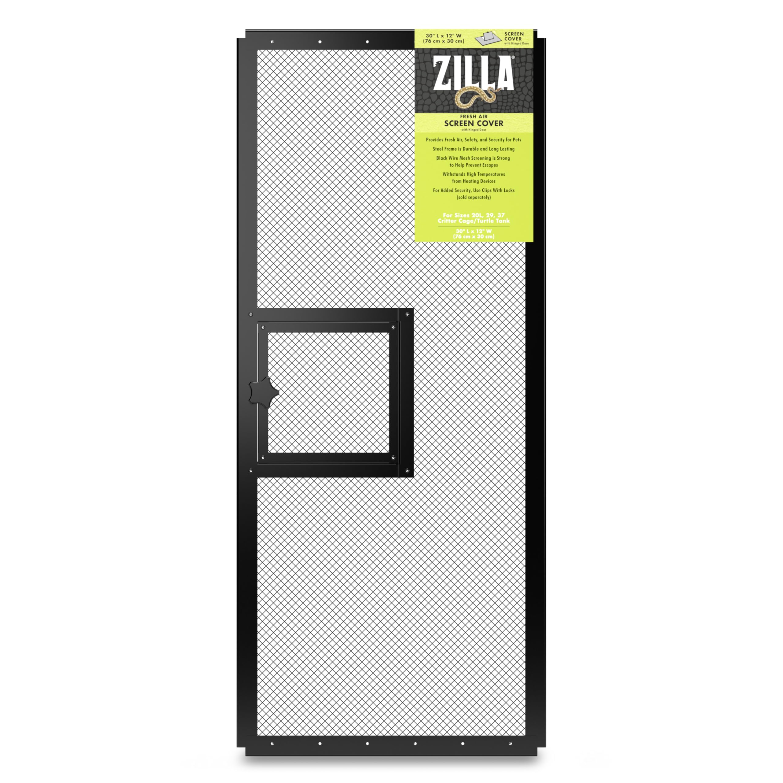 Zilla Reptile Screen Cover front view with airflow for healthy terrarium.