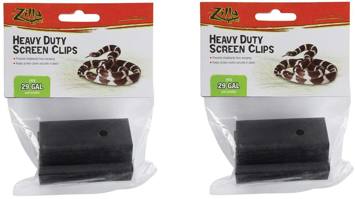 Zilla heavy-duty screen clips secure reptile terrarium lids for small tanks 5-29 gal