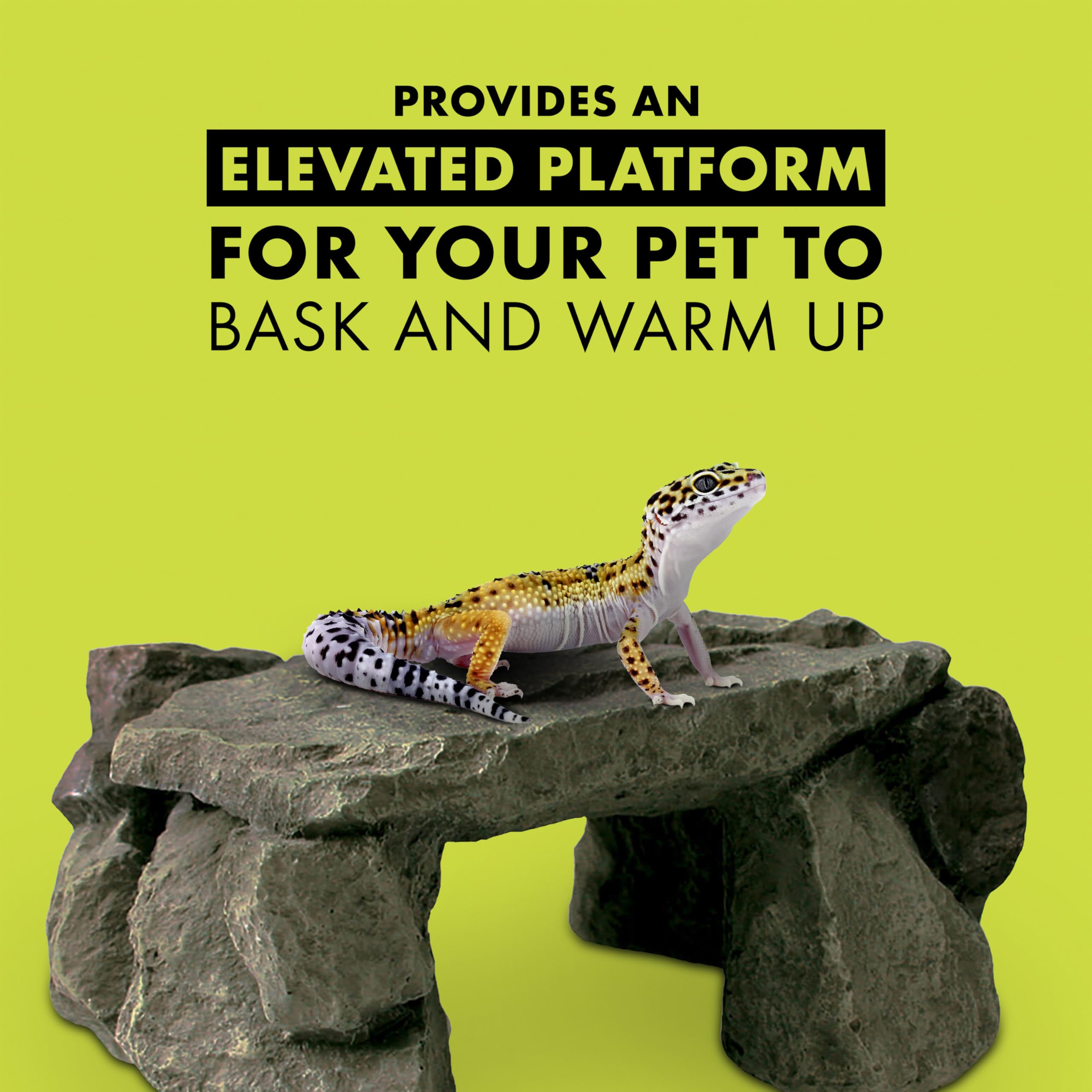 Zilla Shale Rock Den realistic texture blends with terrarium décor.