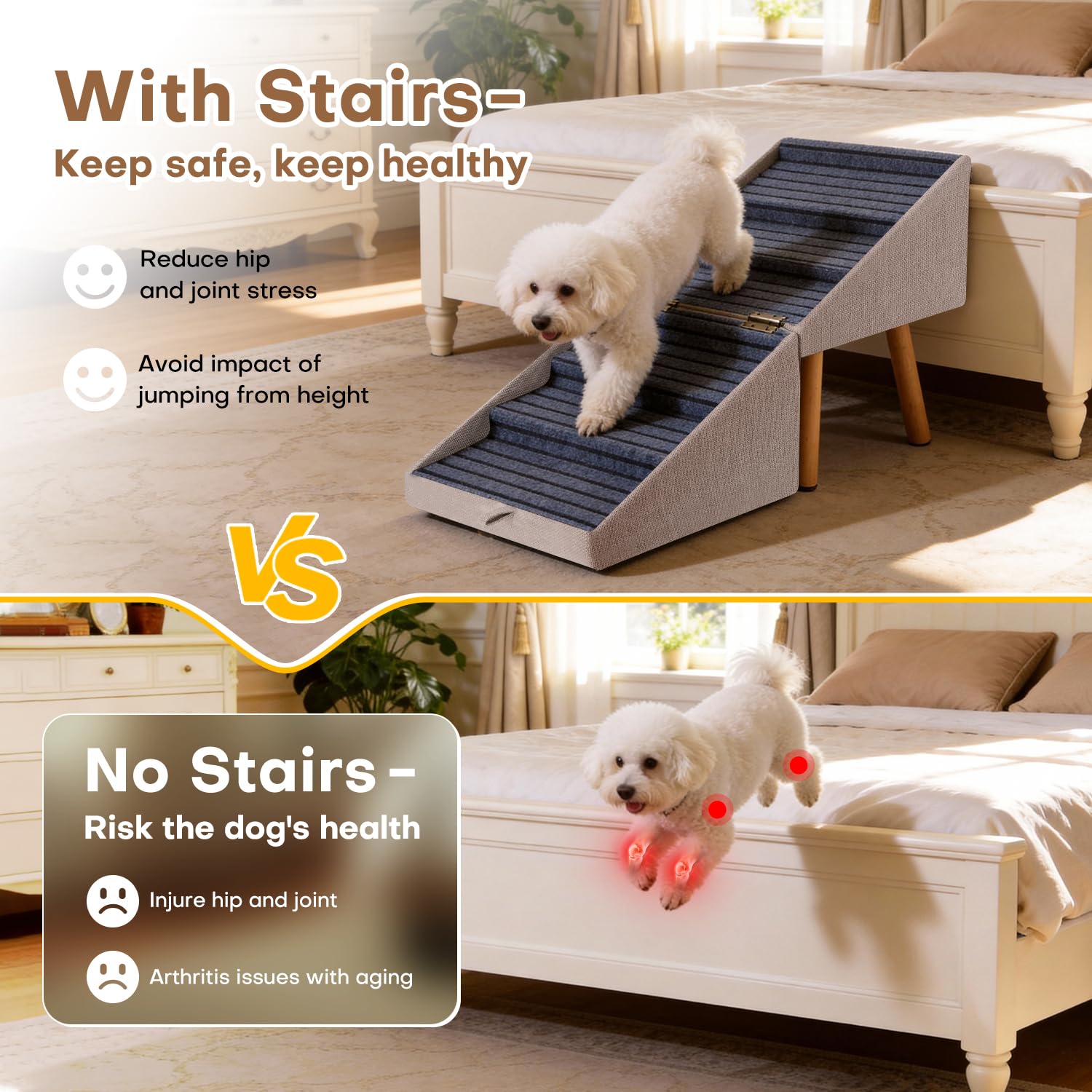 Ziluce dog ramp light-brown-xxl matches large dogs and home decor.