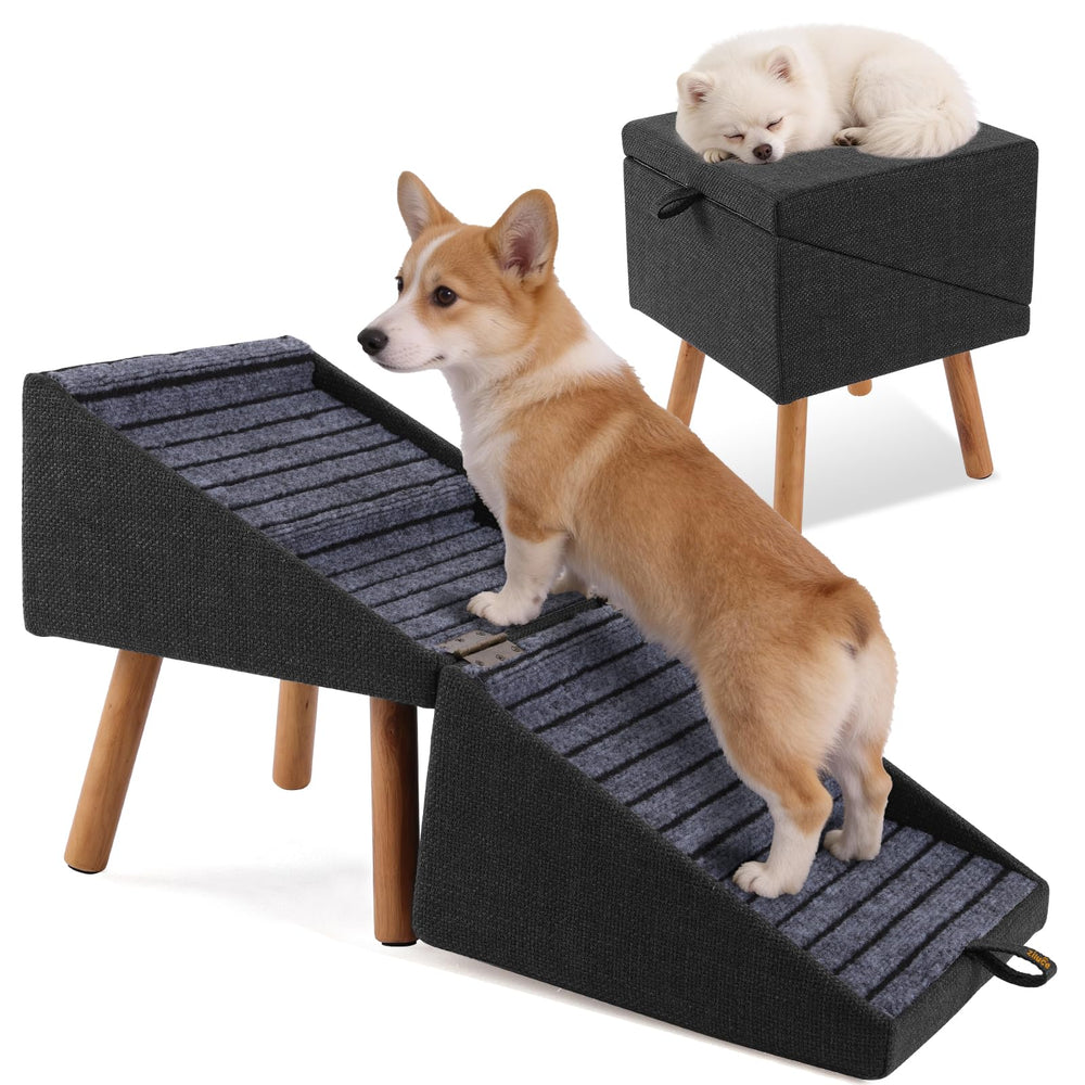 Ziluce dog stairs, 17.13-inch height, safe couch access for small dogs