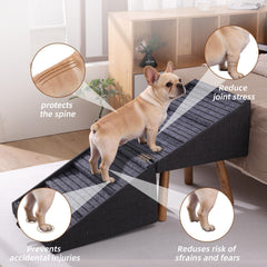 Ziluce dog stairs with bedside table function for lamp or book placement