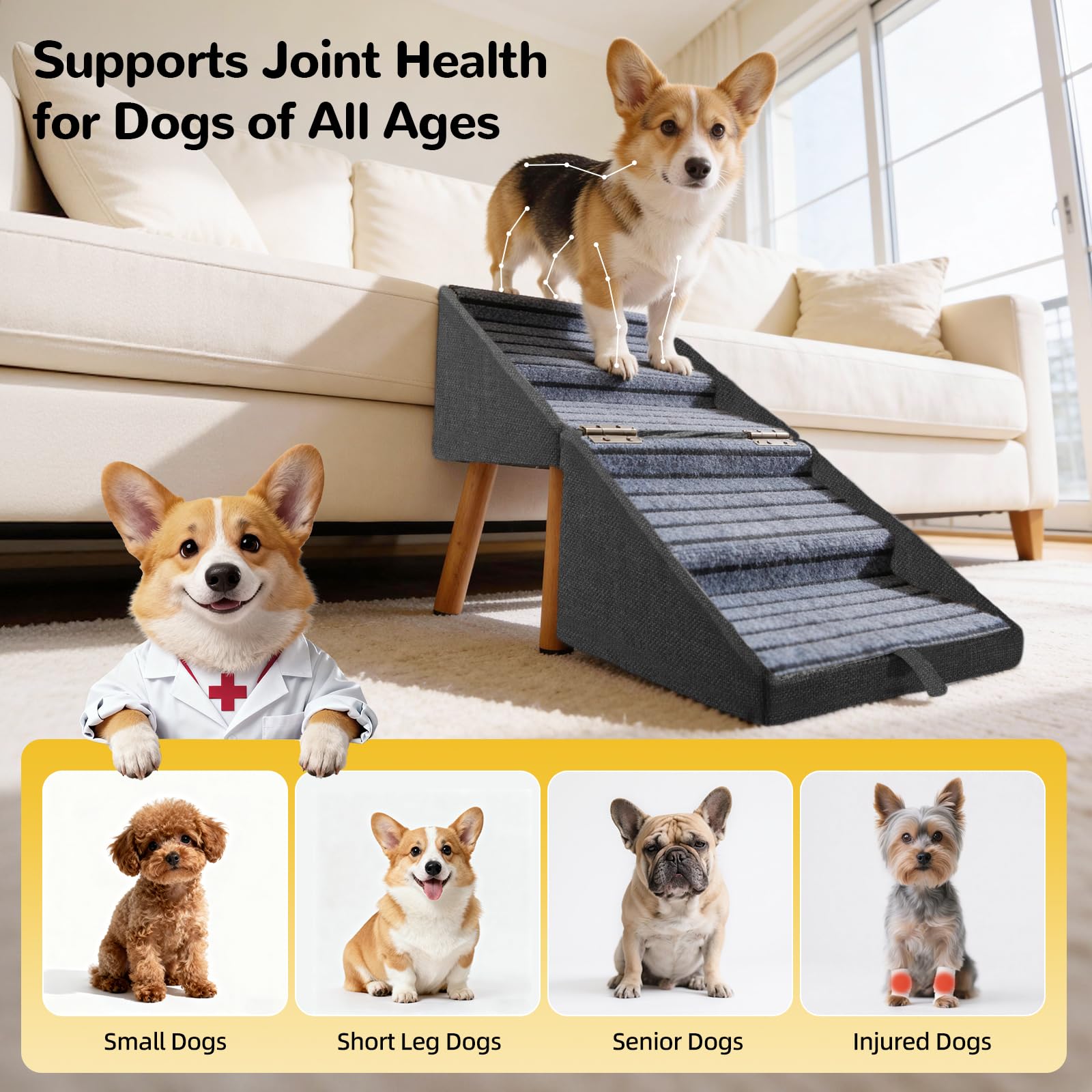 Ziluce solid wood dog stairs built for daily use