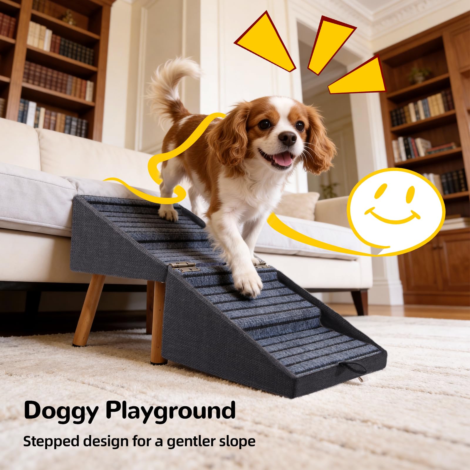 Ziluce foldable dog stairs double as an ottoman for storage