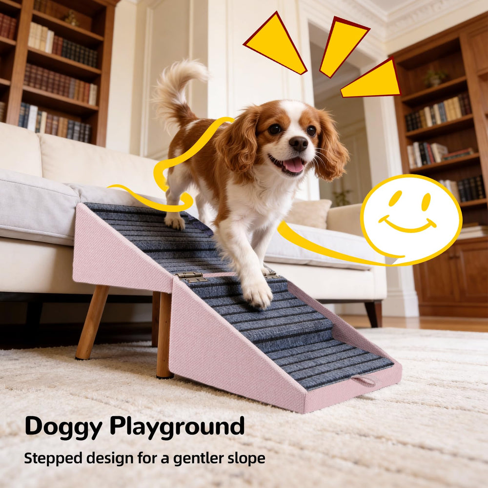 Ziluce gradual incline ramp supports seniors and recovering dogs for easy climbs.