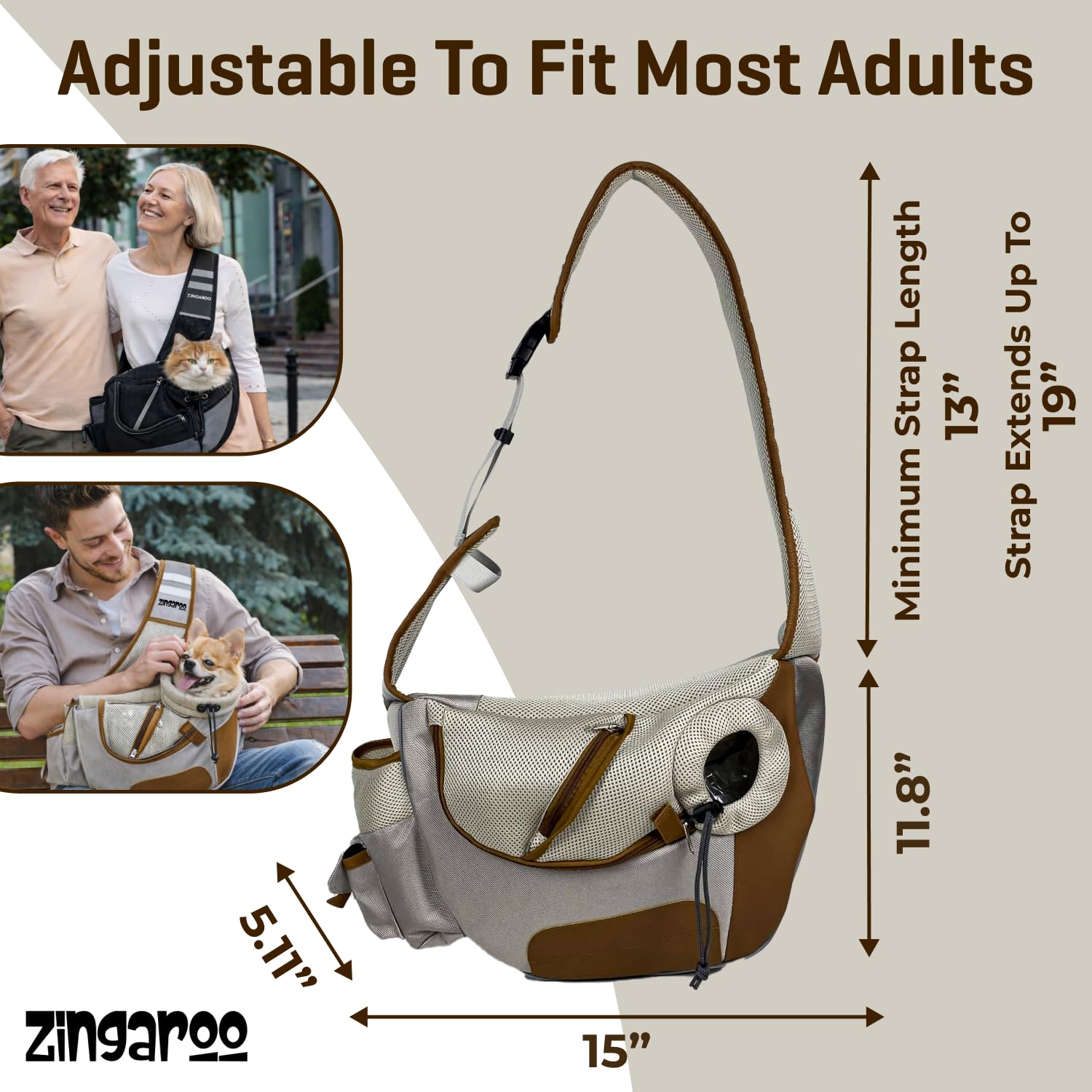 Zingaroo water bowl pocket visible for on-the-go hydration