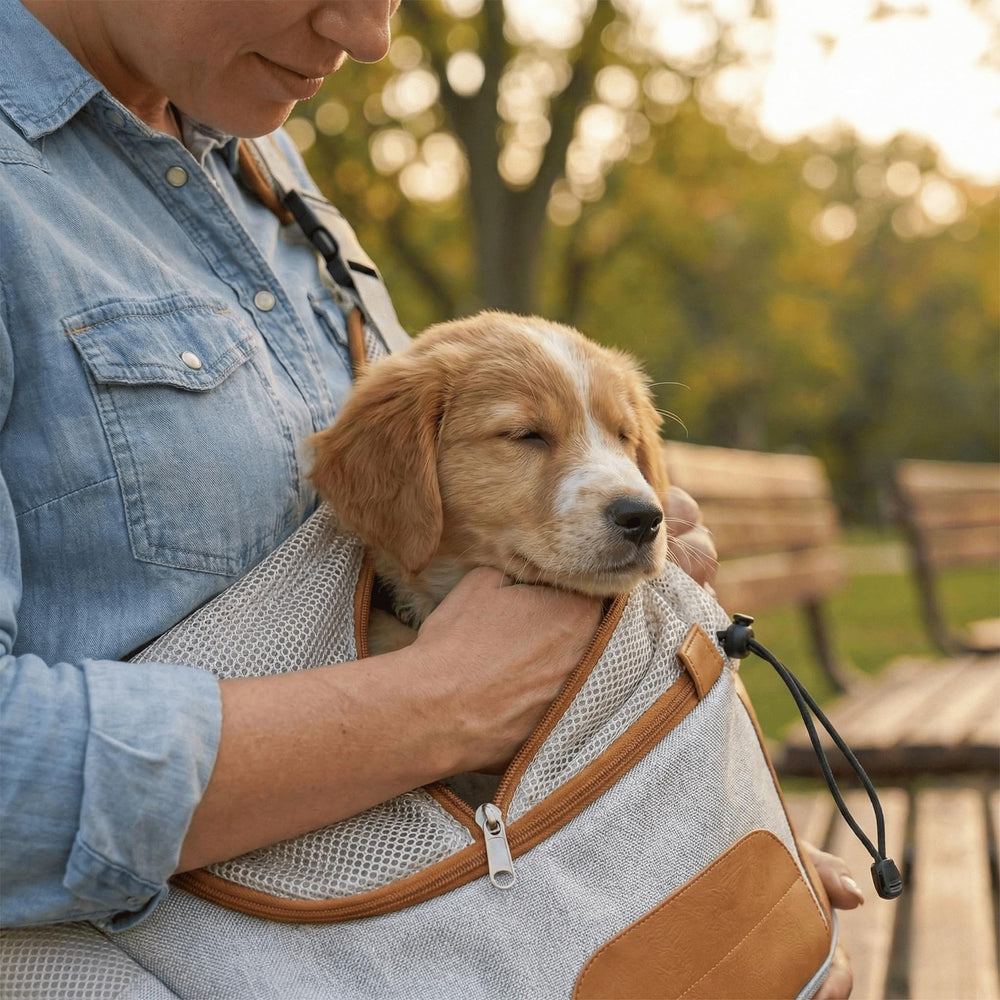 Zingaroo worn on a person during a walk showing hands-free use