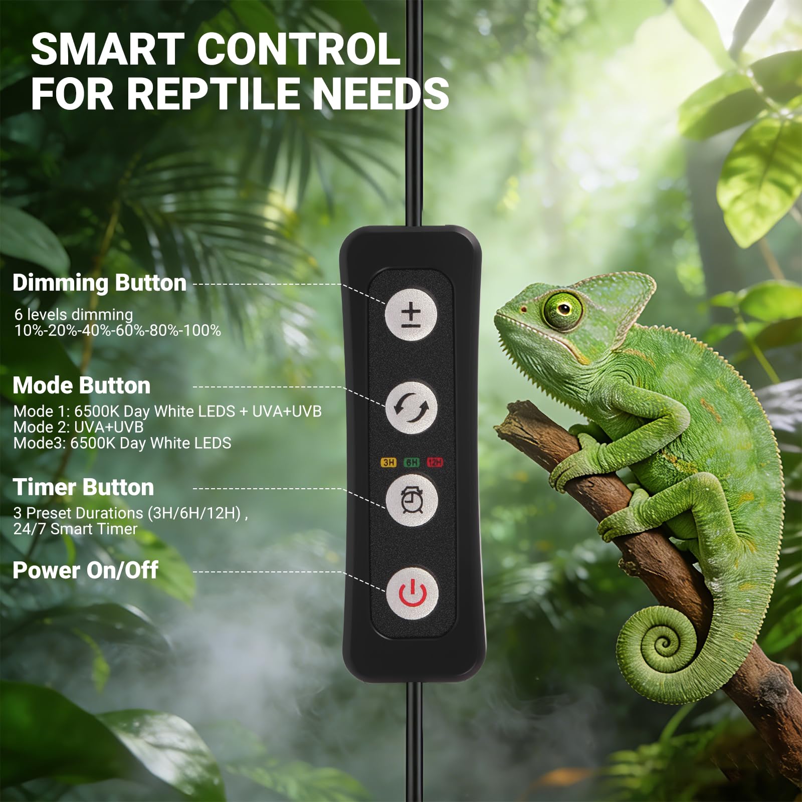Zingbabu UVB Reptile Light durable shell seen in habitat setup.