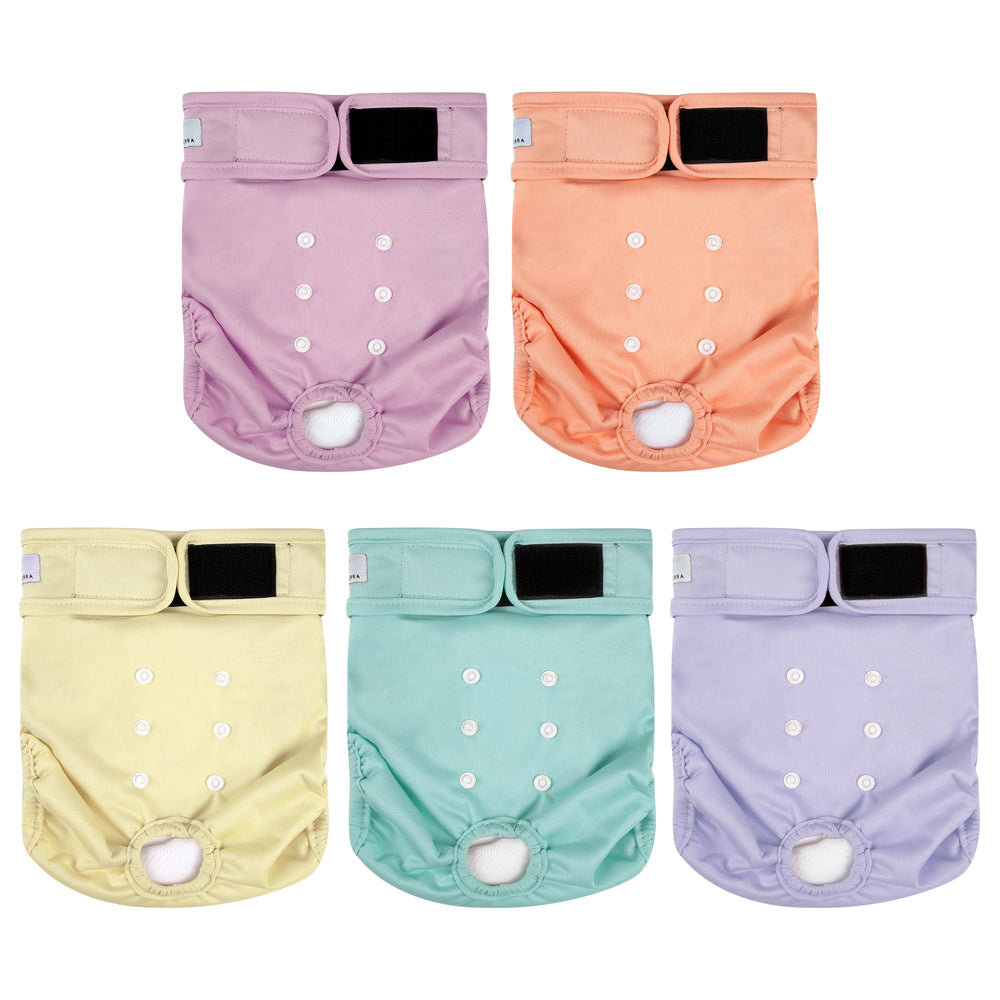 ZINGTERRA 5-pack washable dog diapers with leakproof shell for reliable protection