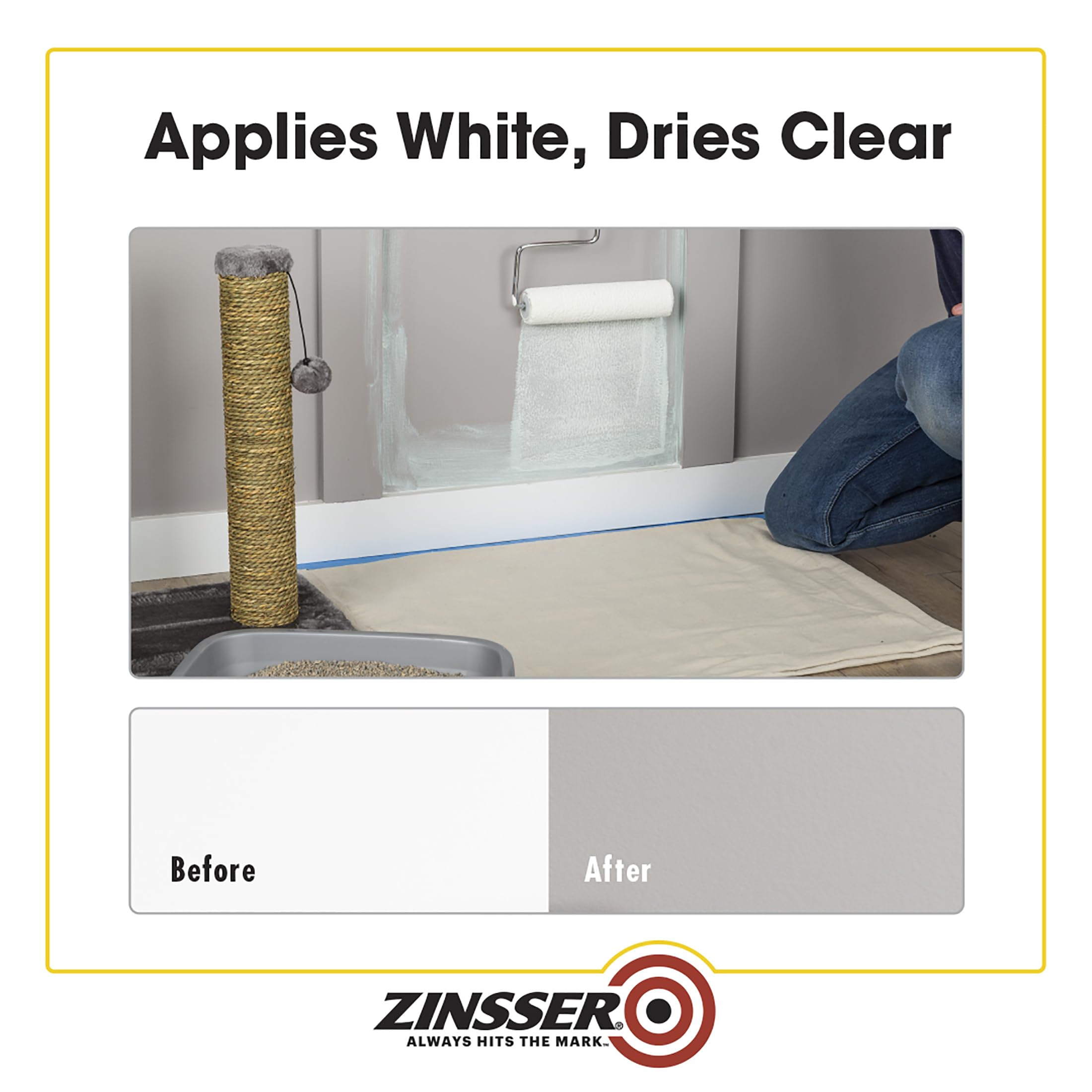 Zinsser odor-killing primer dries quickly for faster project completion.