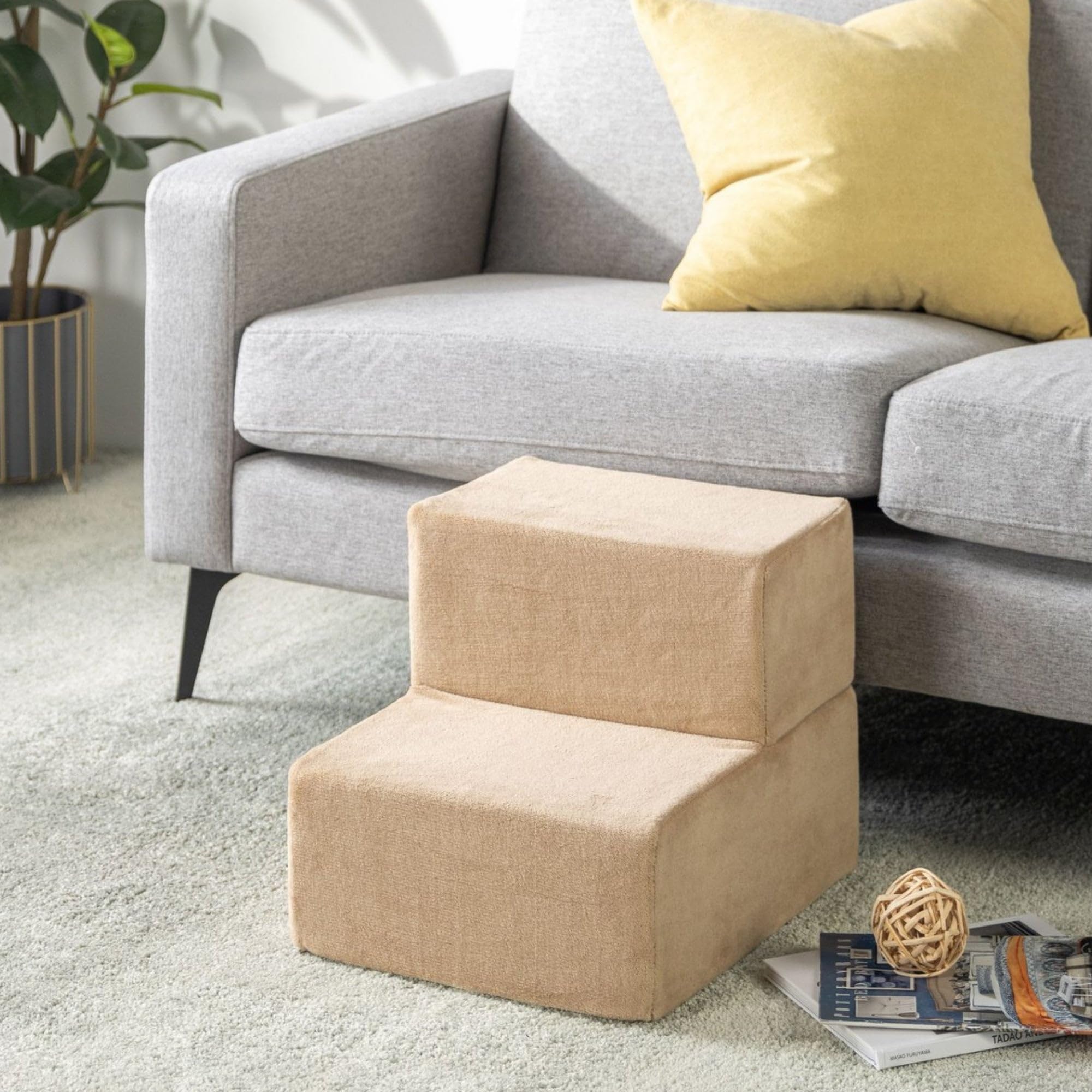 Zinus foam 13-inch 2-step pet stairs for small pets to reach the couch