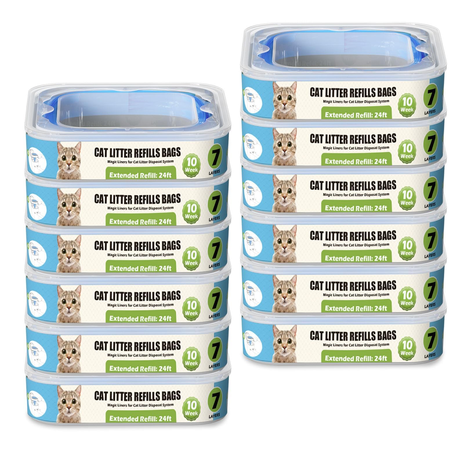 Zippland cat litter refill cassette pack 12 for extended use with one cat