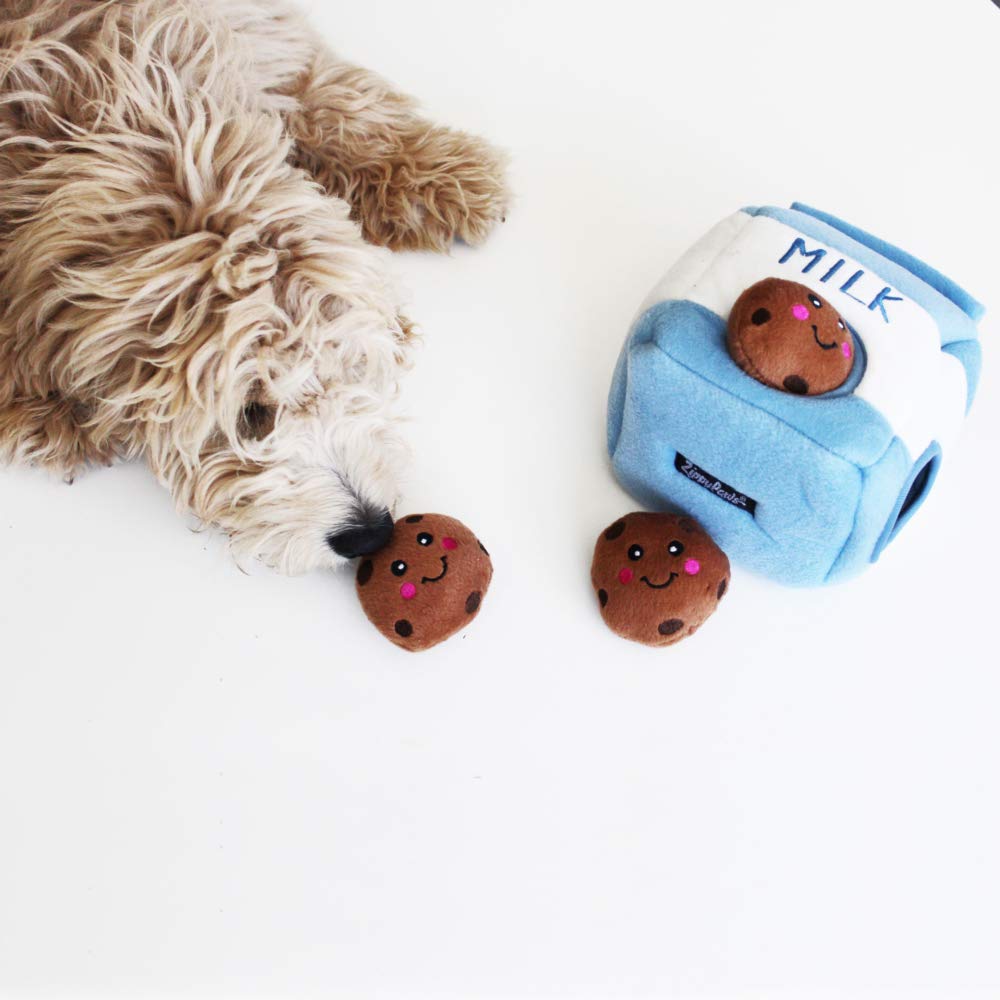 ZippyPaws Burrow dog enrichment play during indoor activities.