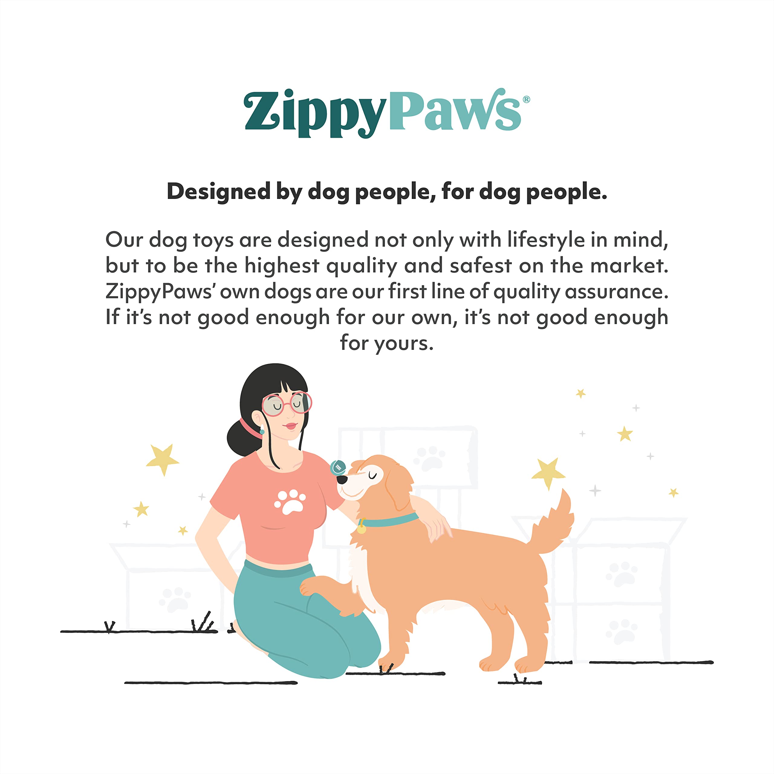 ZippyPaws Miniz stuffed animals emit squeaks to enrich playtime.