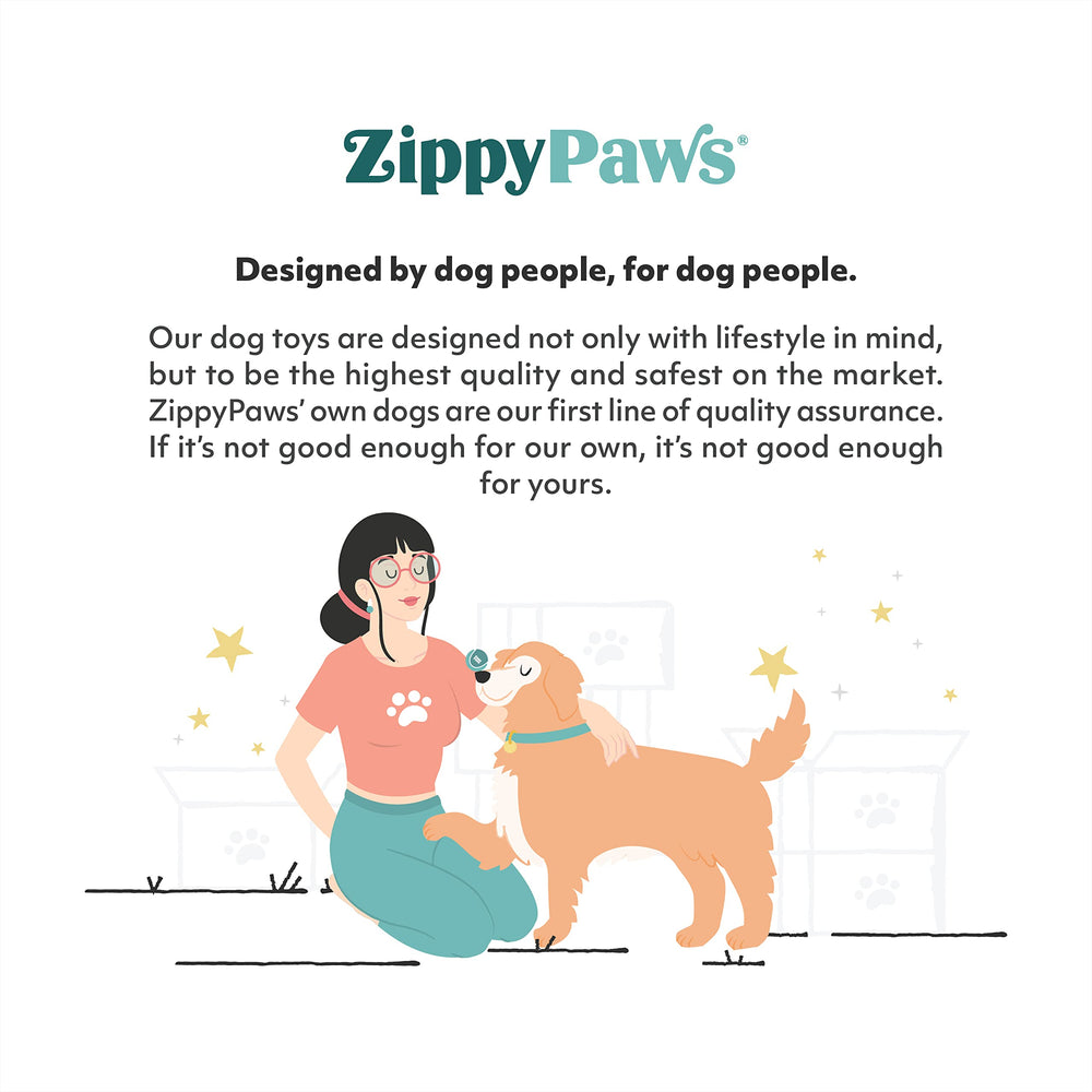 ZippyPaws Miniz stuffed animals emit squeaks to enrich playtime.