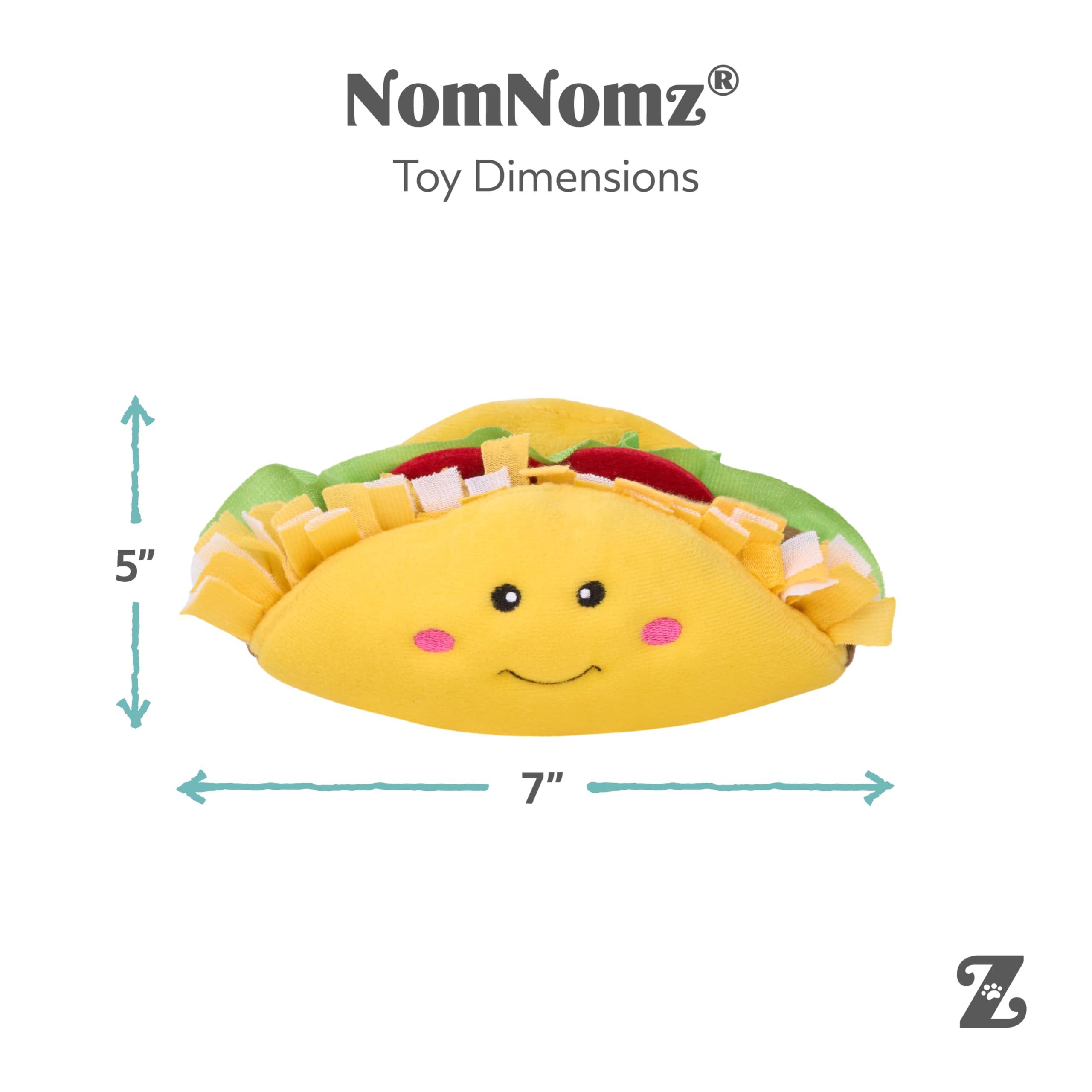 ZippyPaws NomNomz compact taco avocado toy ready for cuddles.