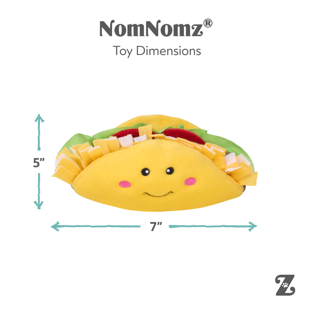 ZippyPaws NomNomz compact taco avocado toy ready for cuddles.