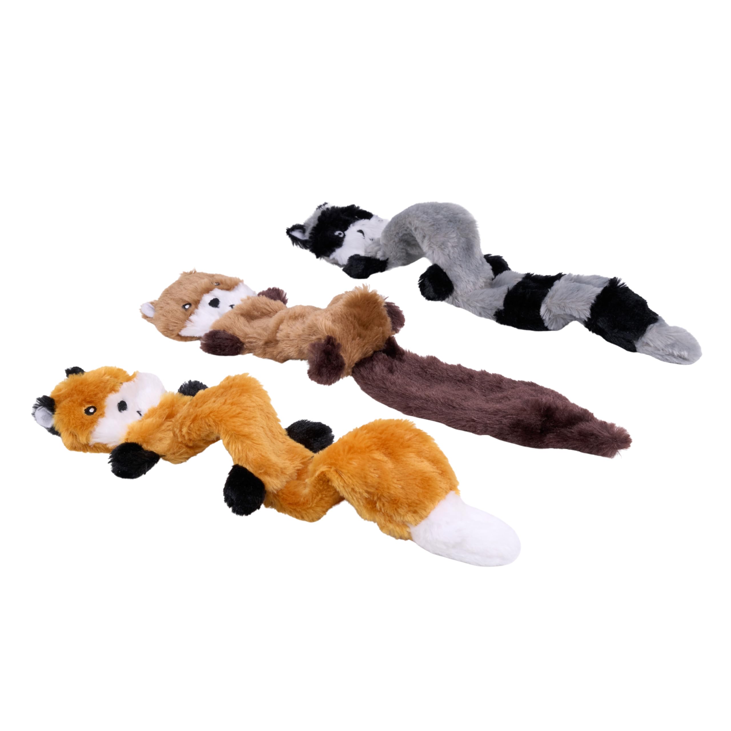 ZippyPaws Skinny Peltz raccoon toy close-up with cozy fabric and squeakers