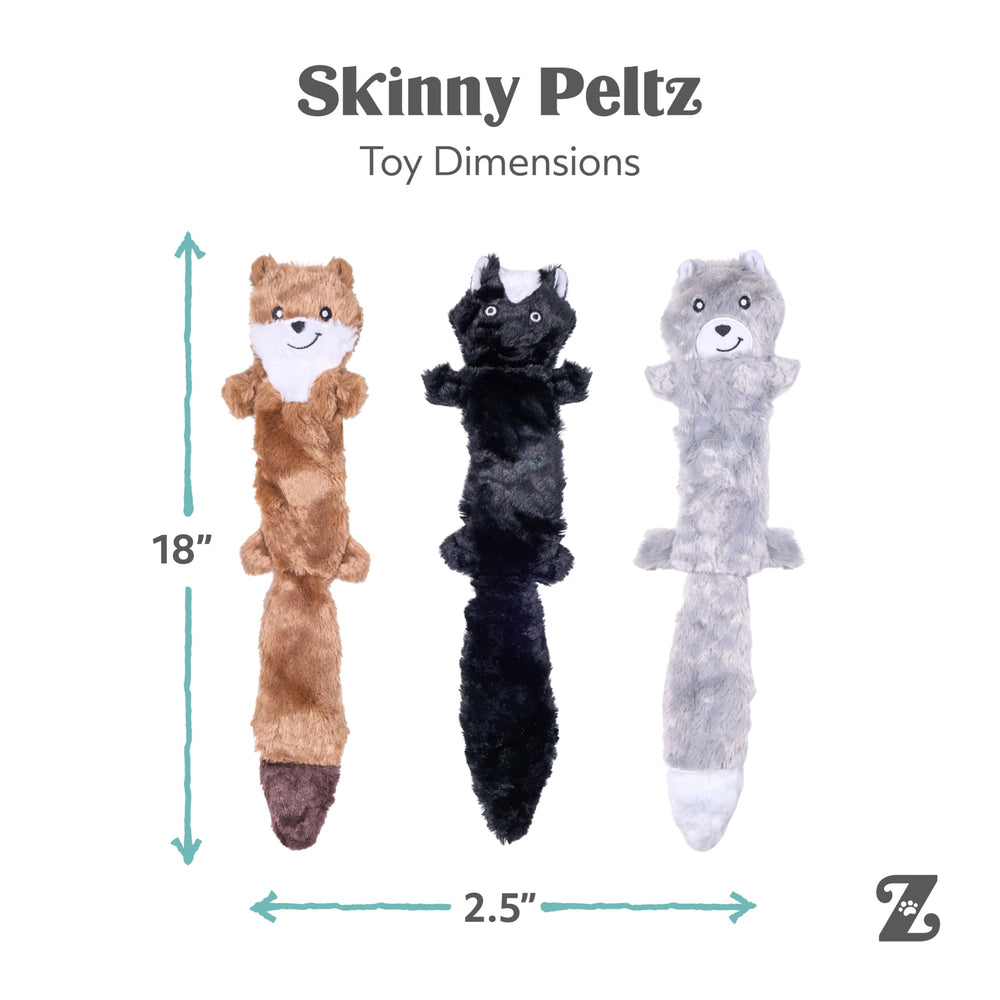 ZippyPaws Skinny Peltz three-squeaker design keeps dogs engaged during long play sessions
