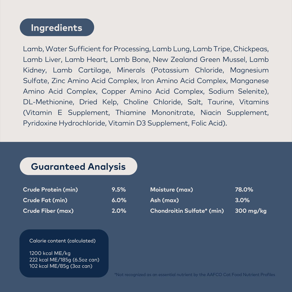ZIWI Peak Lamb can with greens and mussels, protein-packed nourishment.