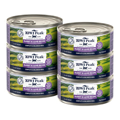 ZIWI Peak rabbit-lamb wet cat food cans showing high-protein meal your cat will savor