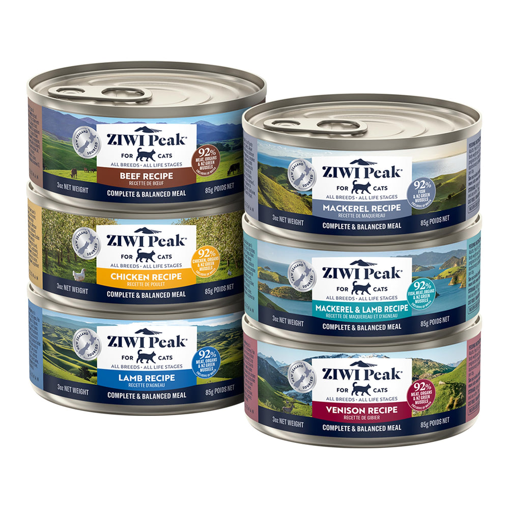 ZIWI Peak wet cat food beef can shows high protein and grain free nutrition