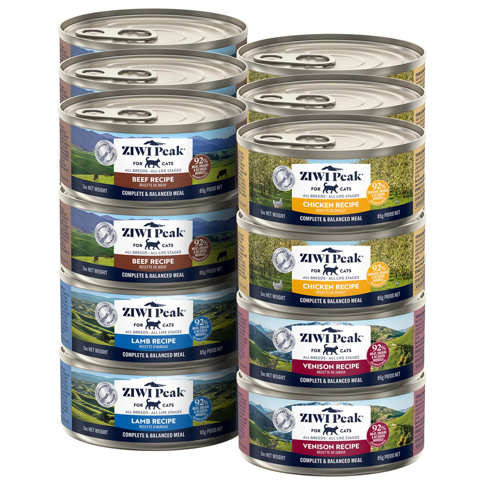 ZIWI Peak wet cat food variety pack with multiple flavors for balanced meals