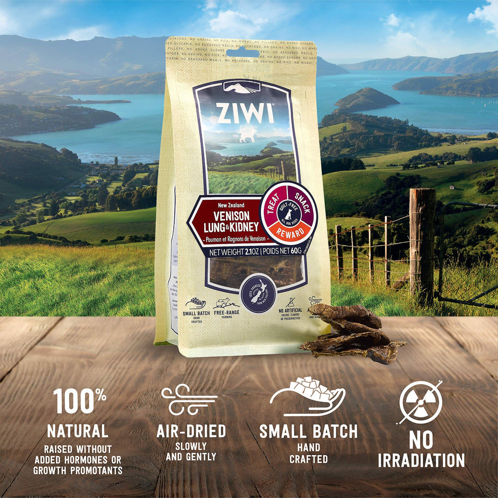 ZIWI single-protein venison treats for dogs support easy digestion and long-lasting satisfaction.