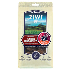 ZIWI venison lung and kidney chews for dogs, perfect as a high-protein training reward.