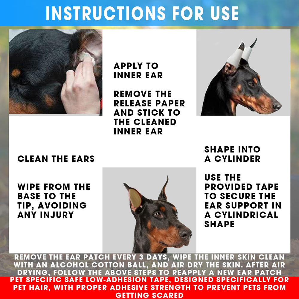 Ziyue Doberman Ear Posting Kit Custom Fit: adjustable to fit unique ear shapes securely