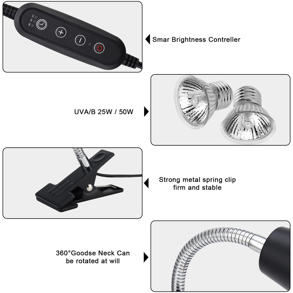 ZJNBMTFY compatible with E27 bulbs for easy reptile lighting upgrades.