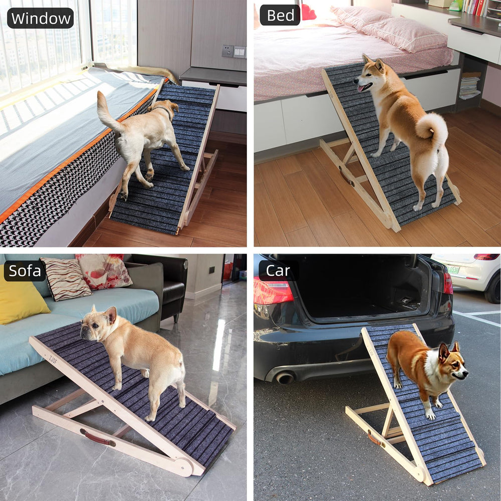 ZJSF dog ramp with six-height adjustment for tailored steps